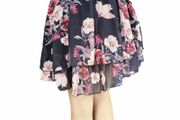 Print Tiered Frill Mini Skirt roses