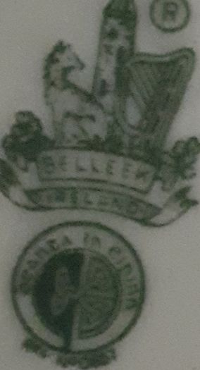 VINTAGE Belleek China,  22 piece  vintage Tea Set (Green Mark)