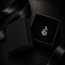 925 Sterling Silver & Blue Sapphire Accent Rose Necklace Charm Image 2