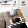 Bedside Table Set of 2, Narrow Side Table with Charging Station Image 4