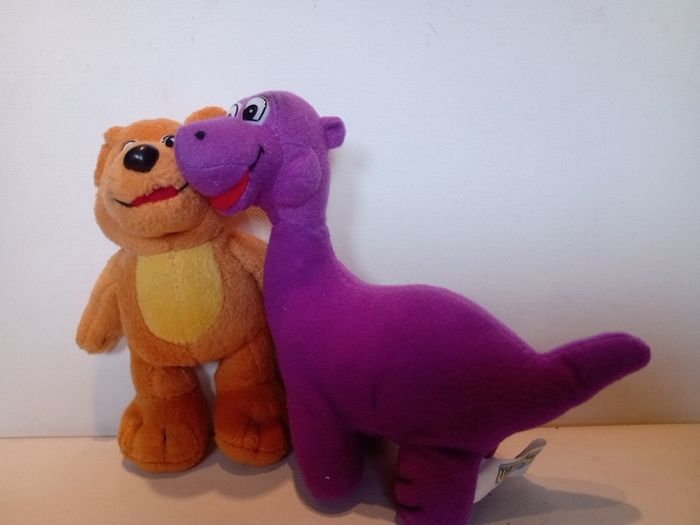 The Natural Confectionery Company Advertising Plush Dinosaur and Bear