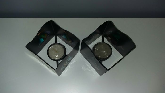 Stained Glass Effect Candle Holders
