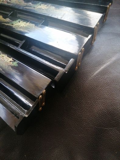 Vintage Lacquered Mahjong Tiles Racks