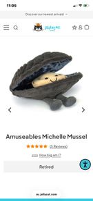 New JELLYCAT Amuseable Michelle Mussel RETIRED