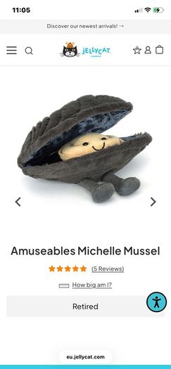 New JELLYCAT Amuseable Michelle Mussel RETIRED