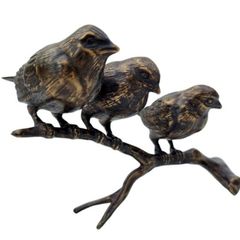 3 Sparrows On A Branch ( 21cm)- Bronze