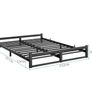 King Size Bed Frame,5ft Floor Bed Frame King Size Bed Base with Steel Slats,Heavy Duty Metal Platform Low Bed King Beds 150x200 cm,Mattress Base No Box Spring Needed,No Noise,Black Image 9