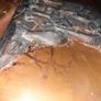 Beautiful large Old Adult Elephant and Calf, Cast with verdigris patina on copper sheet Image 4