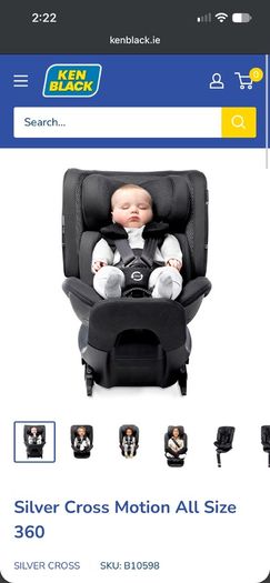 Silvercross all size 360 car seat isofix from newborn to 12 years