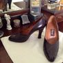 Beautiful pair of Leather Retro Vintage Italian Stilettos Image 2