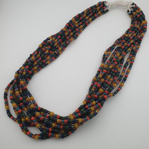Antique African Style MultiColor 4 -5 mm Glass Beads Necklace Strand