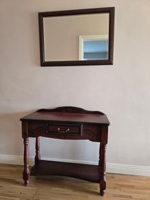 old furniture side table and mirror