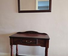 old furniture side table and mirror