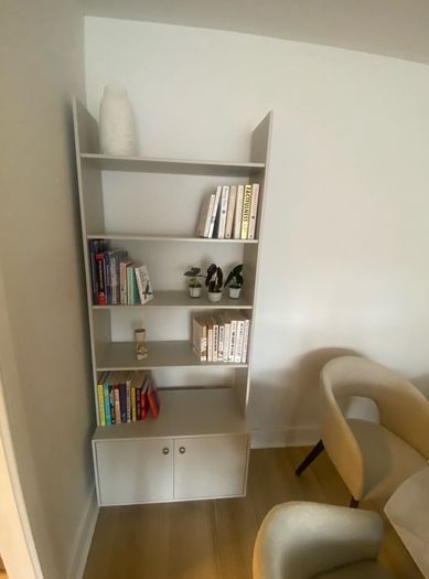 Grey Wooden Bookcase Display Shelf Dutch design