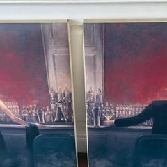 Brent Lynch Cigar Bar & Evening Lounge Large Canvas Print Pair