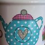 Vintage Afternoon Tea, Muffin & Colourful Heart Motif Round Lidded Kitchen Counter Biscuits and Cookie Jar | Storage Canister Kitchenalia Image 2