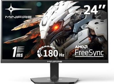 Minifire 24 Inch Gaming Monitor 180Hz 1Ms FreeSync HDR 110 sRGB FHD 1080P Computer Monitor HDMI DP Ports Eye Care Frameless VESA 75  75(MFG24F4L HDMI Included)