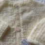 Hand Knit Baby Cardigan & Hat: Newborn Image 3