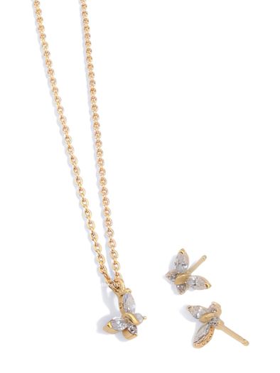 Pandora Gold Sparkling Butterfly Necklace Brand New