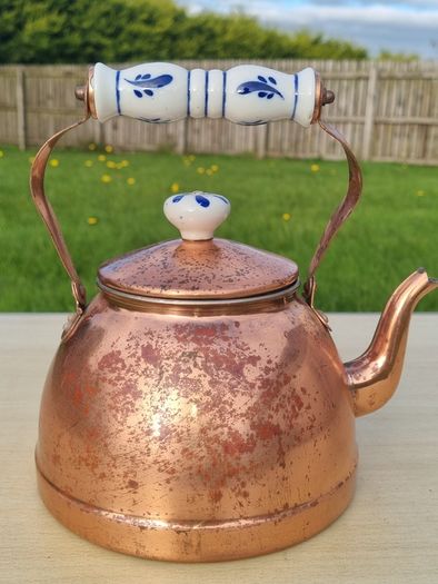 Vintage copper tea kettle