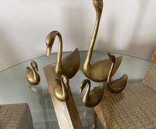Mid Century Brass Swans