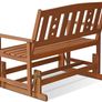 NEW SALE | Outdoor Hardwood New Mexico Glider, Wood, Natural, 111.76 (W) x 91.49 (H) x 70 (D) cm Image 3