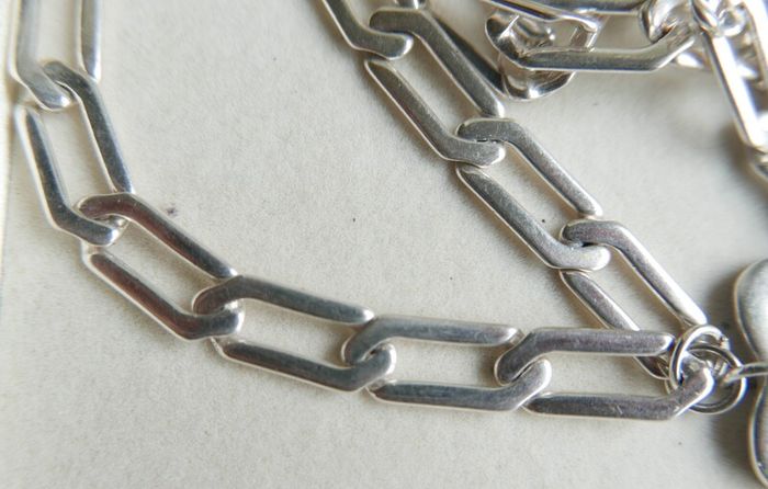 Vintage Tiffany & Co Extremely Long Heavy Chain Heart Tags Pendant In Sterling Silver 925 Length 38" Weight 67,30g