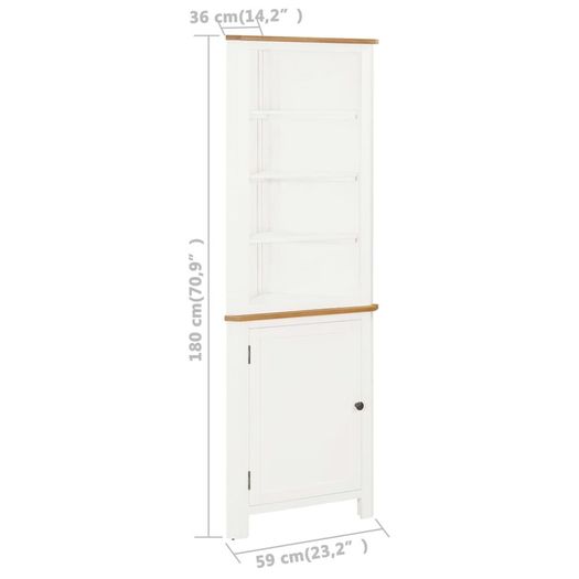 Corner Cabinet 59x36x180 cm Solid Oak Wood