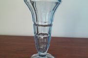 Art Deco Blue Cut Glass Vase