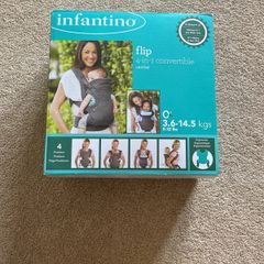 Infantino Flip Advanced 4-in-1 Grey Carrier - Ergonomic, convertible, 8-32 lbs / 3.6-14.5 kg