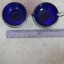 Vintage Queen Anne Cobalt Blue Glass & Chrome Plated Cream & Sugar Bowls Set of 2 Image 2