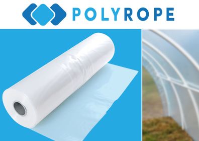 POLYTUNNEL Clear Polythene Sheeting Uv-10 Greenhouse Foil 10 Meters Wide 12 Meters Long