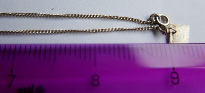 Vintage Sterling Silver Twisted Heart Necklace length 18" - 5,1g