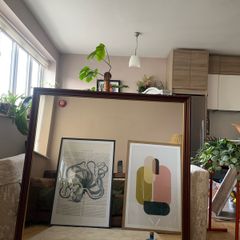 Large Luxury Square Mirror 120x120cm Solid Wood Frame & Gold Detail