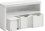 Storage Cabinet, Storage Box with Wheels, Toy Shelf, Side Cabinet, for Living Room, Bedroom, Children's Room, White