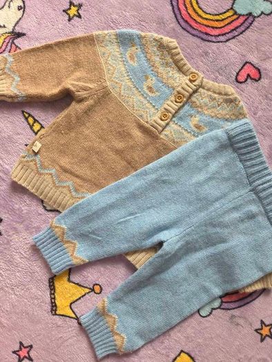 3-6m, JoJo Maman Bebe Duck Fair Isle Jumper and Bottoms