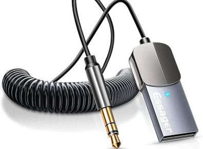 Essager Bluetooth Aux Adapter Dongle USB To 3.5mm Jack Car Audio Aux Bluetooth 5.0 Handsfree Kit For Car Receiver BT Transmitter