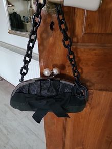 Ladies black dress handbag MANGO