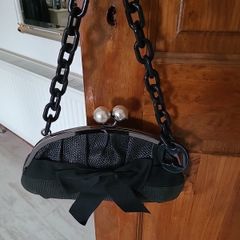 Ladies black dress handbag MANGO