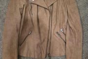Only brown faux leather jacket