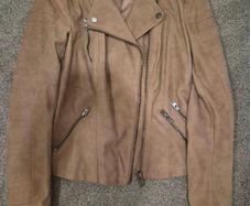 Only brown faux leather jacket