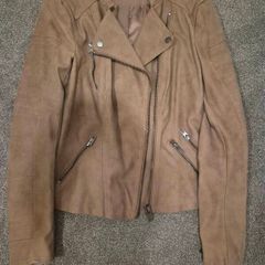 Only brown faux leather jacket