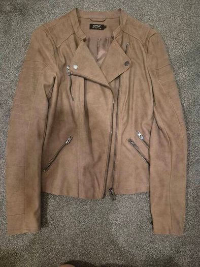 Only brown faux leather jacket