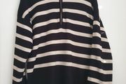 Object.  Zip Striped Knitted Jumper Size Medium
