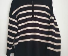 Object.  Zip Striped Knitted Jumper Size Medium