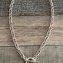 Antique Silver Plated T-bar Necklace Image 2