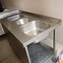 Commercial Stainless Steel Double Sink Unit with Taps Image 2