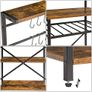 Kitchen Baker's Rack  Microwave Oven Stand with Storage Shelves, Industrial Coffee Bar Station, with Adjustable Wine Holders and S hooks, Metal Frame, Rustic Brown, 59 40 143CM, HBR001H Image 7
