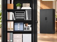main image for ad Black Metal Storage Cabinet Lockable With Shelves
