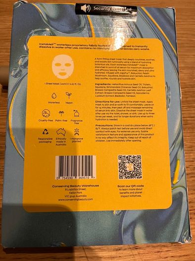 Conserving Beauty InstaMelt Skin Soothing Sheet Mask